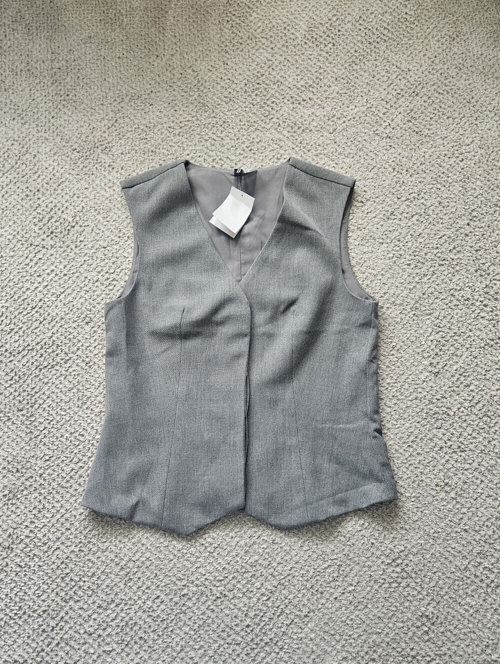 H&M Grey Vest Tailored Contemporary Office Quiet Luxury XS NWT